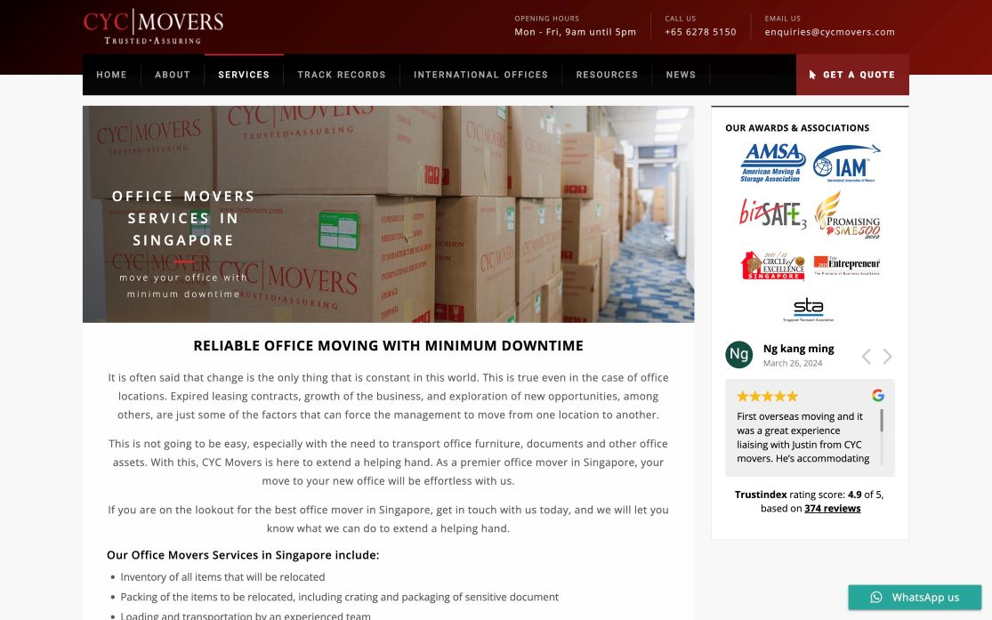CYC Movers Office Relocation Services Singapore