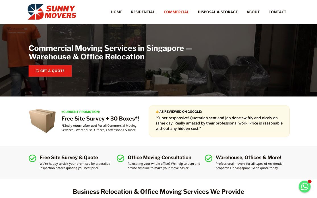 Sunny Movers Office Relocation Service Singapore