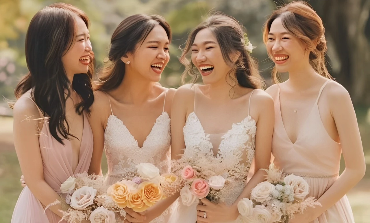 Wedding Confetti Bridesmaid Gown Singapore