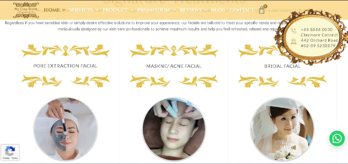 My Cozy Room Facial Treatment Singapore