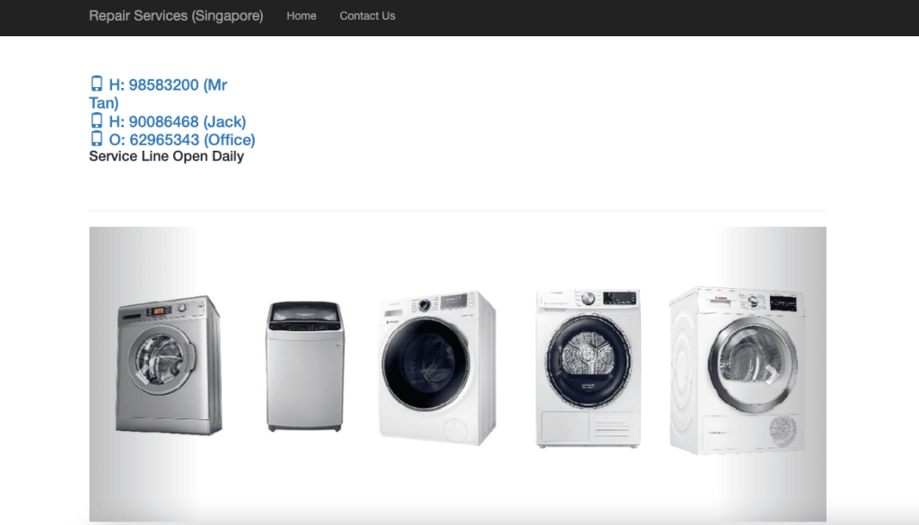 Oriental Repair Washing Machine Repair In Singapore
