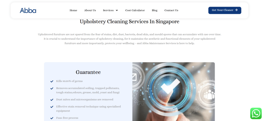 Abba Maintenance Service Sofa Cleaning Singapore