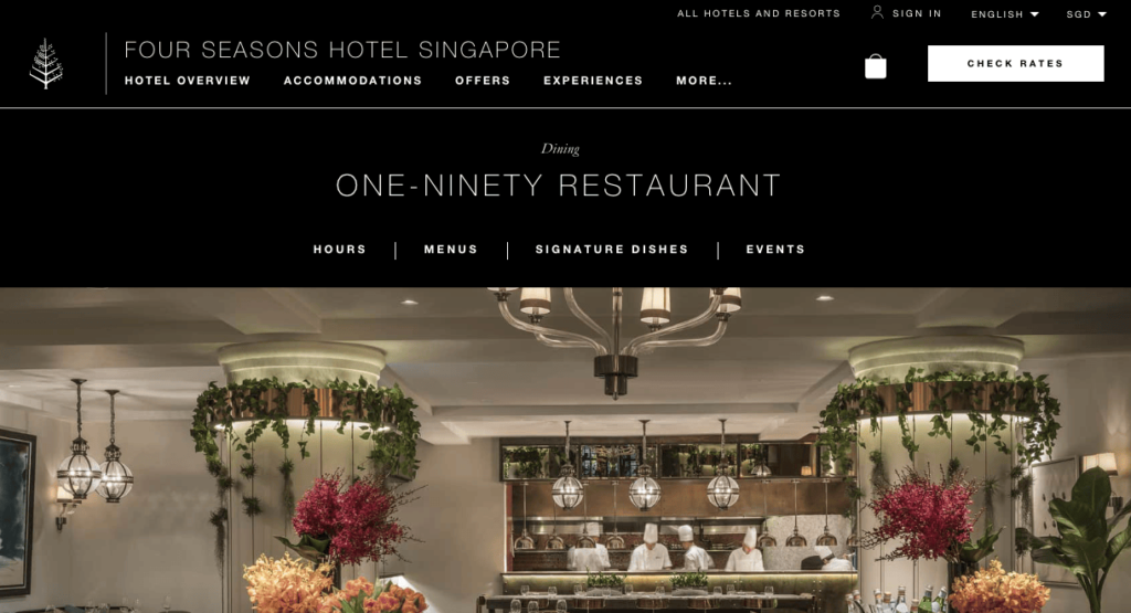 One Ninety Restaurant Afternoon Tea Buffet Singapore