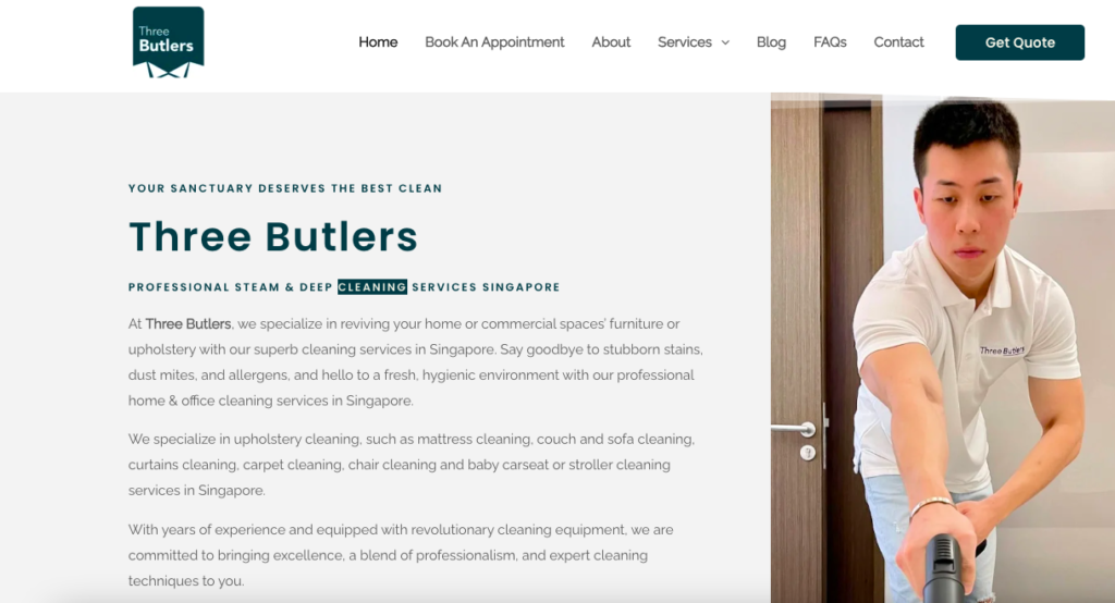 Three Butlers Sofa Cleaning Singapore