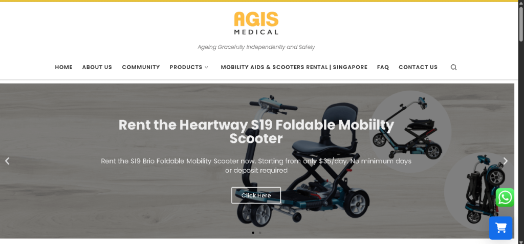 AGIS Medical Supplies Elderly Mobility Scooter Singapore