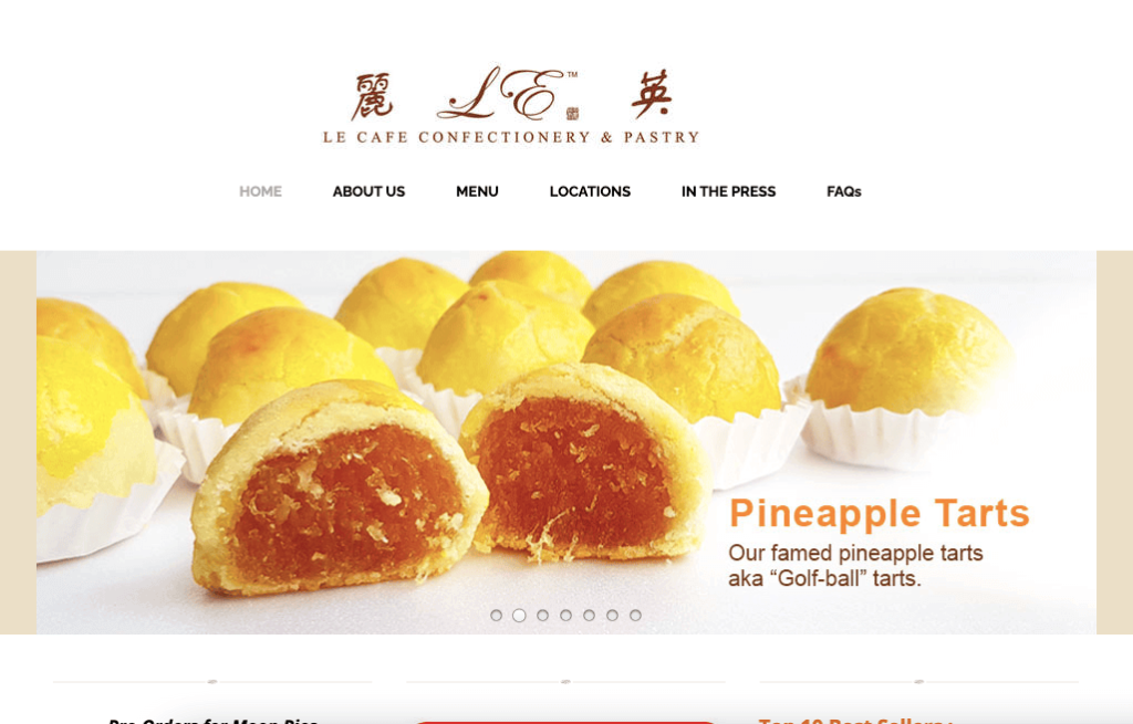 L.E. Café Confectionery & Pastry Pineapple Tart Singapore