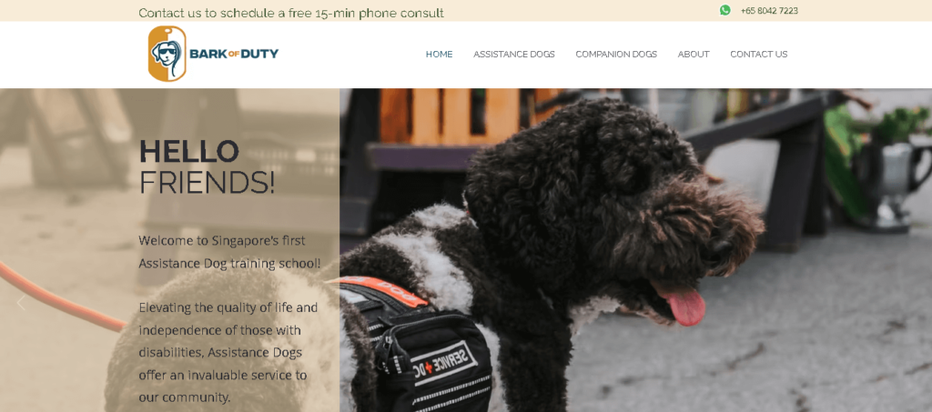 Bark of Duty Dog Training Singapore