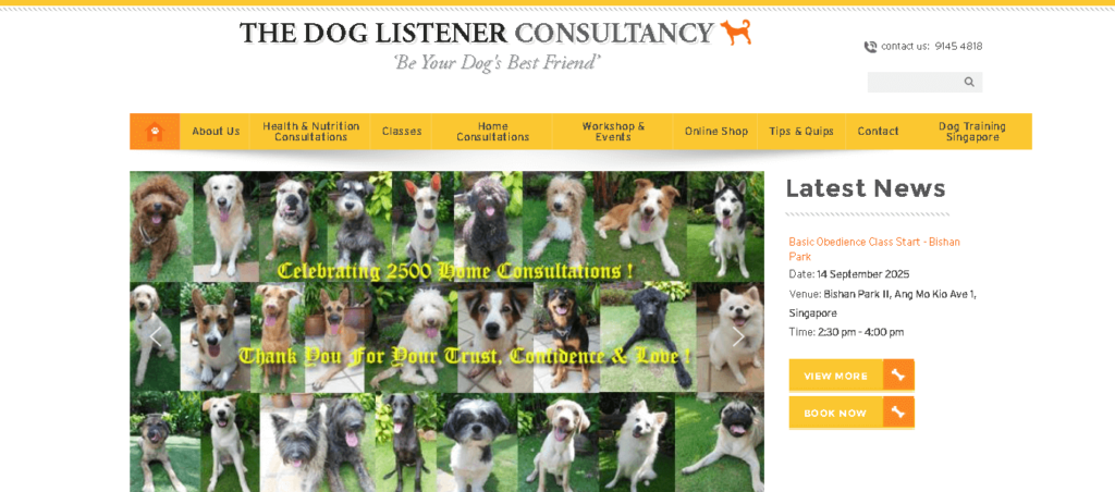 The Dog Listener Consultancy Puppy Training Singapore
