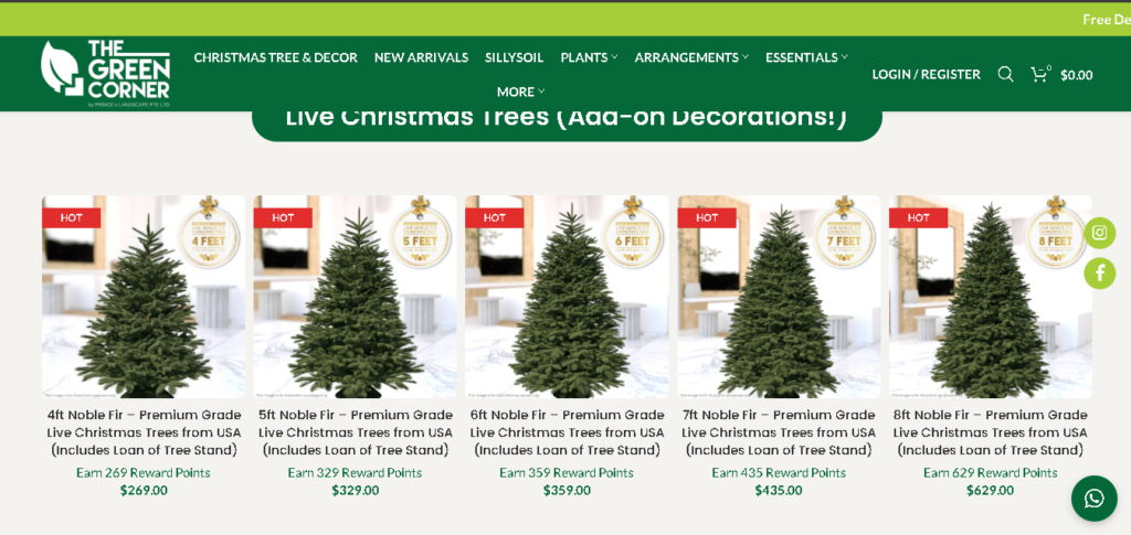 The Green Corner by Prince’s Landscape Christmas Tree Singapore