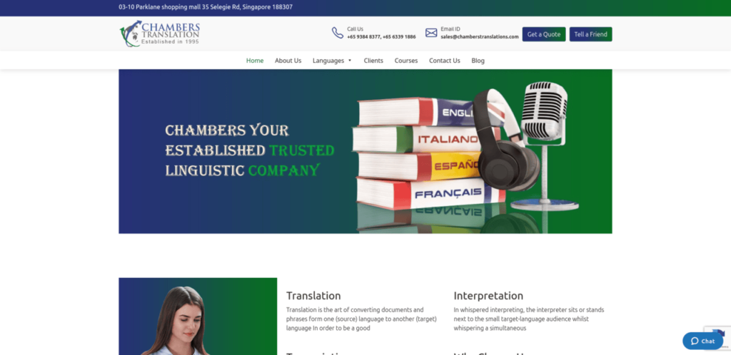 Chambers Translation Company Singapore