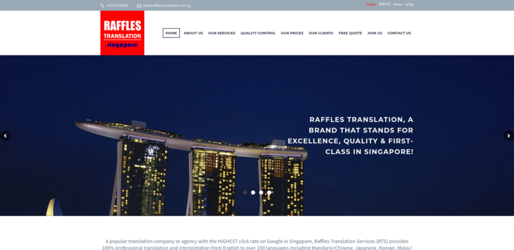 Raffles Translation Company Singapore