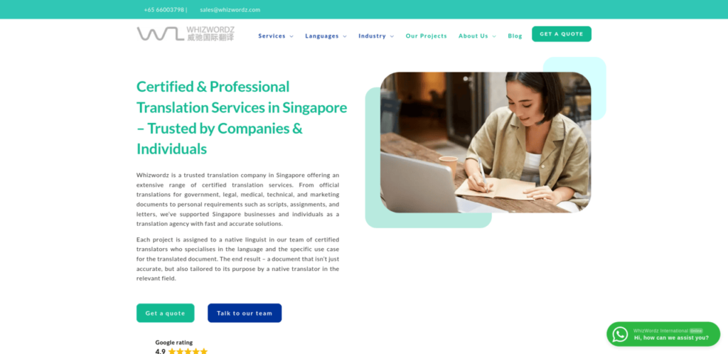 WhizWordz Translation Company Singapore