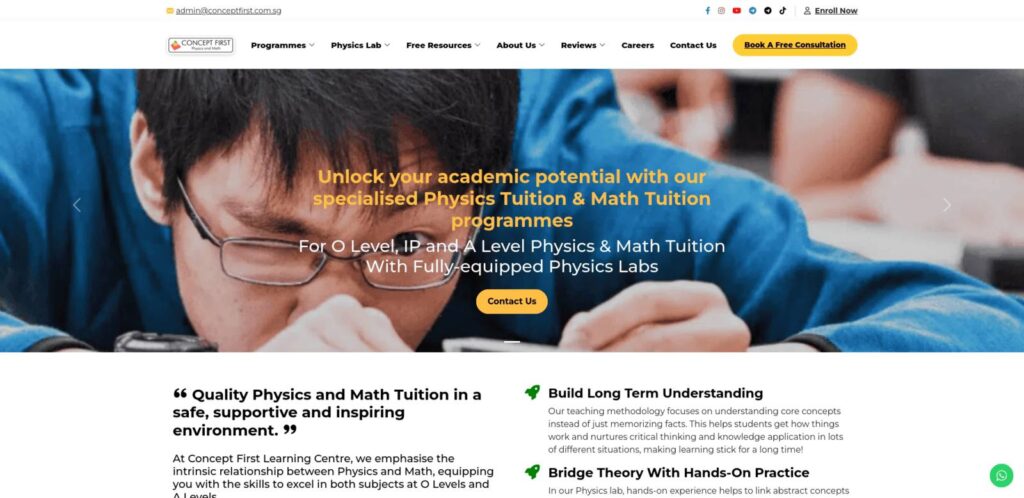 Concept First Best Physics Tuition Singapore