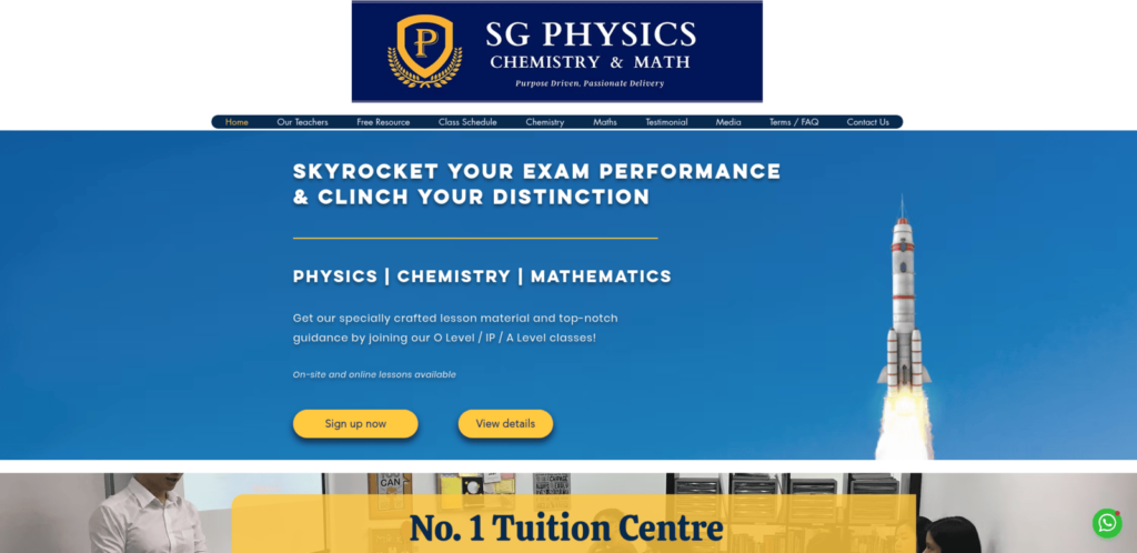 SG Physics Chemistry & Math Tuition Singapore