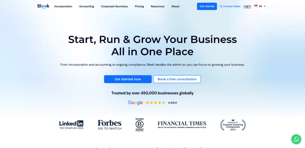 Sleek Best Incorporation Service Singapore