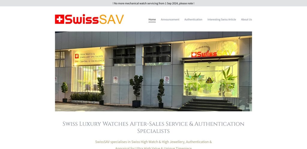 Swiss SAV Best Watch Repair Singapore