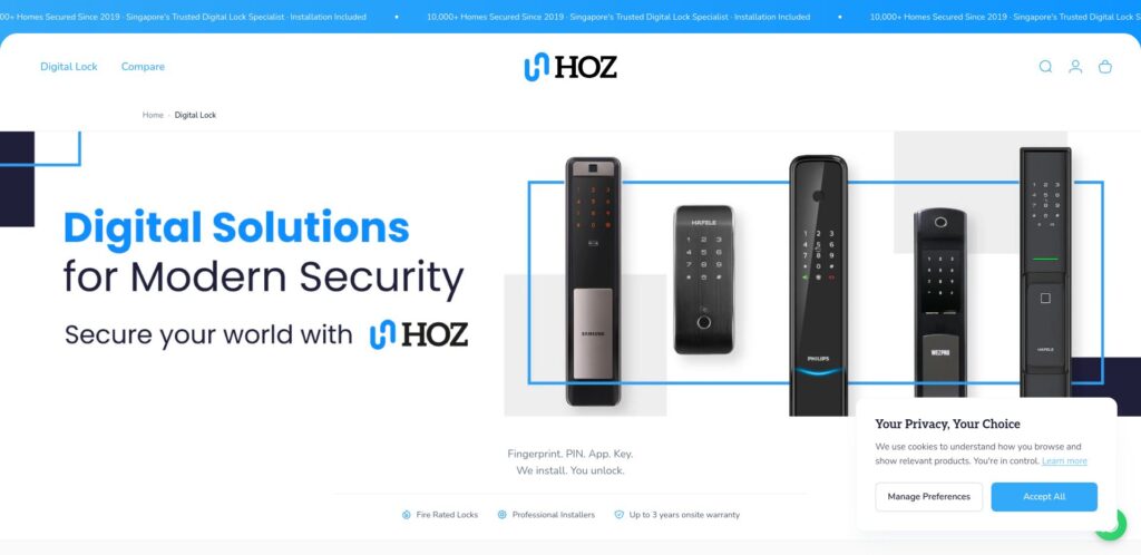 HOZ Best Digital Lock Singapore