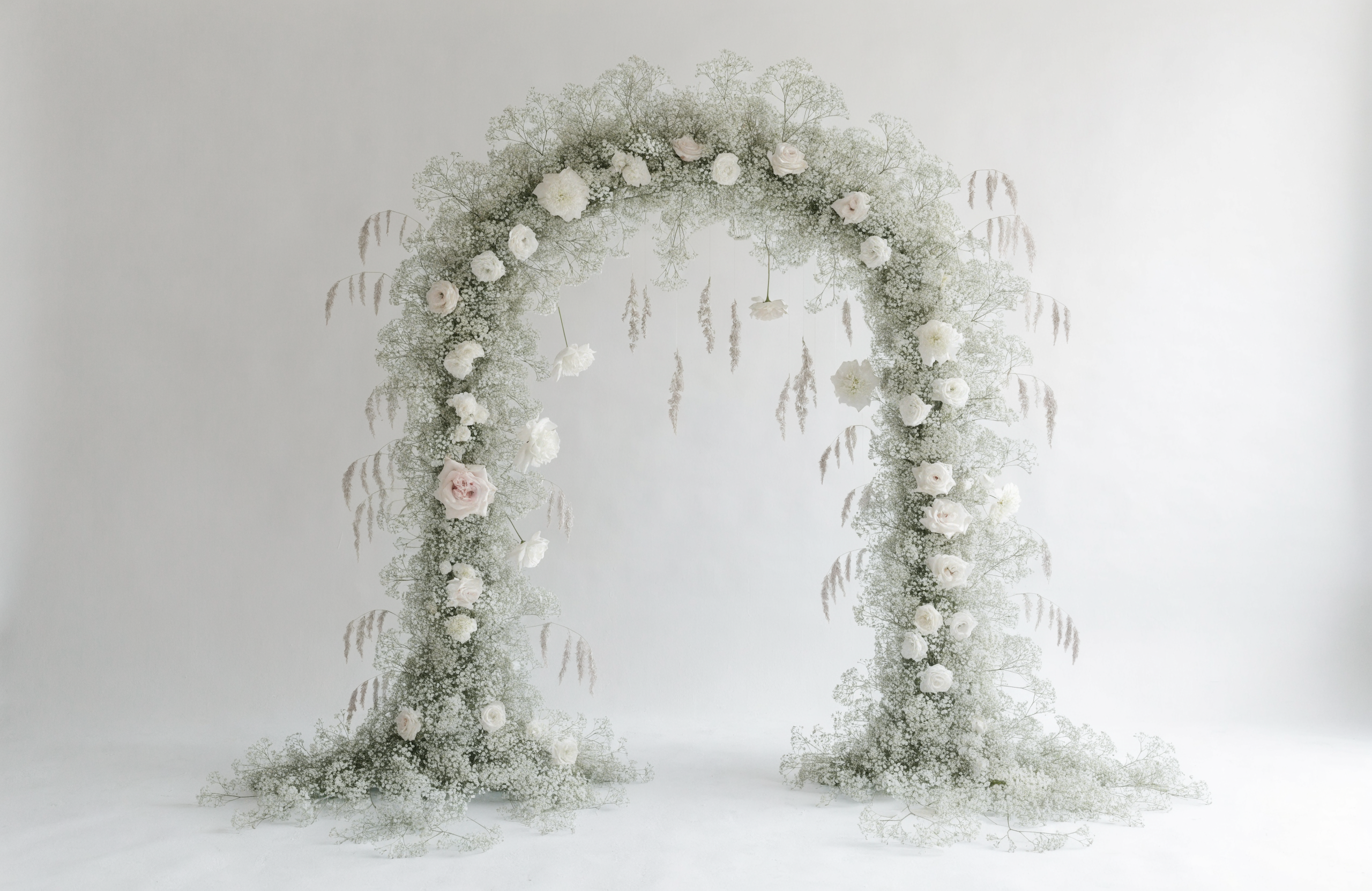 Illustrative artistic floral installation backdrop for a proposal