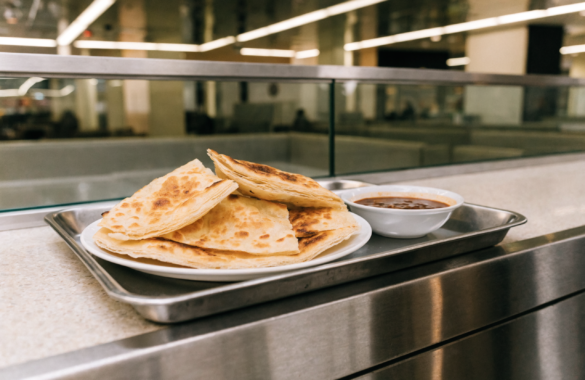 Illustrative image of crispy roti prata with curry dip