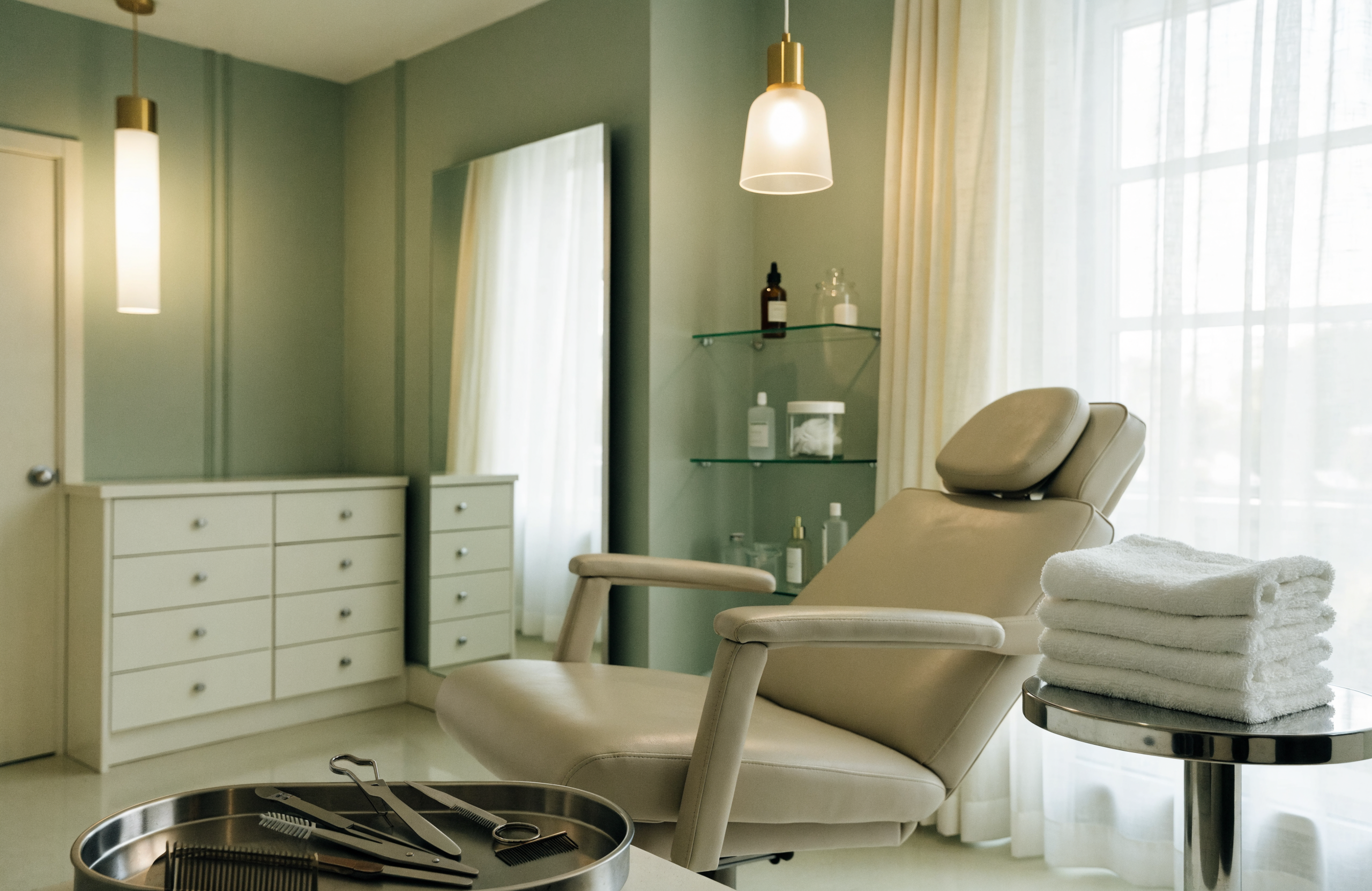 Illustrative private beauty treatment room representing The Lash Chapter in Singapore