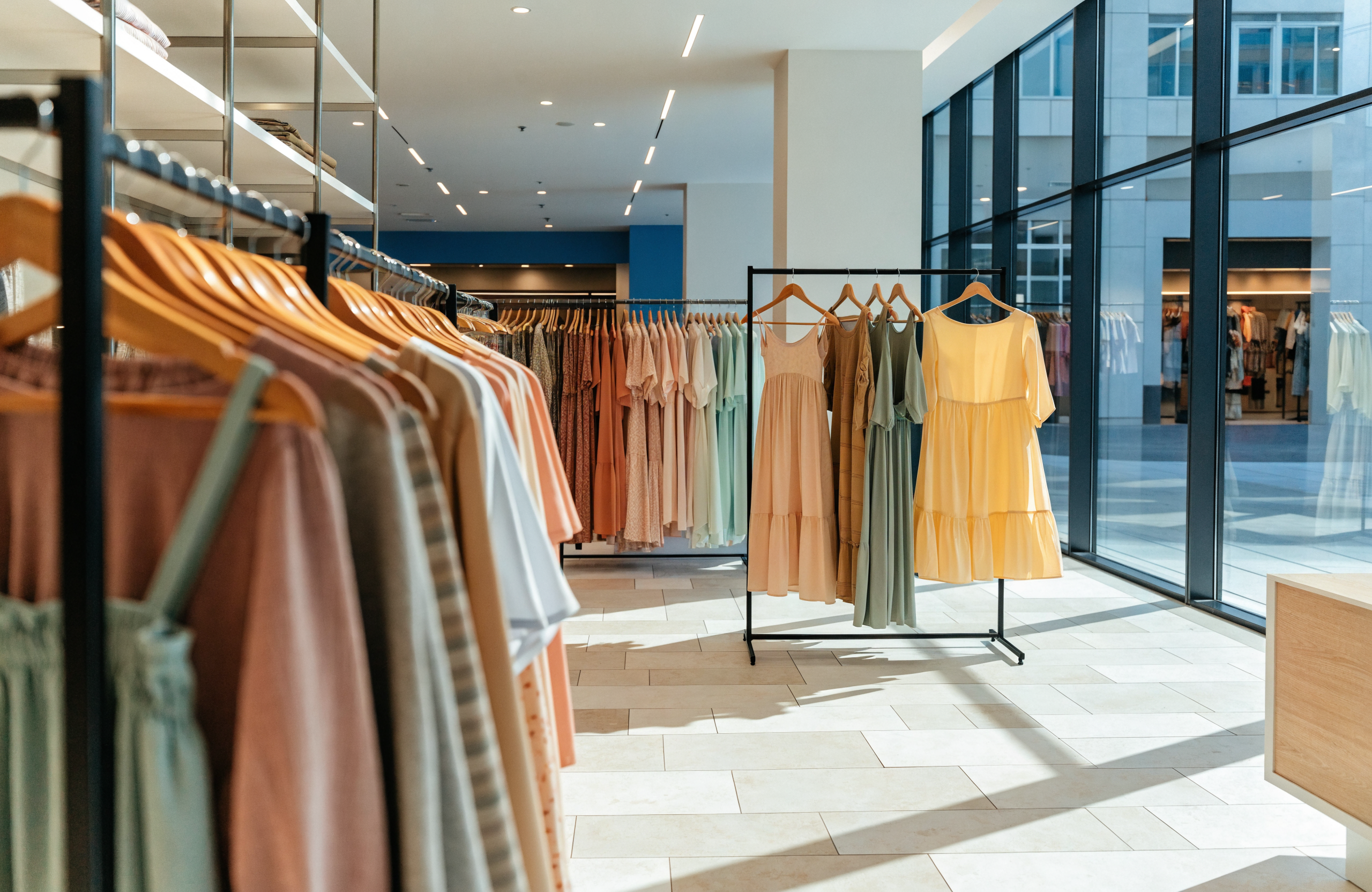 Illustrative photo of a bright fashion retail store