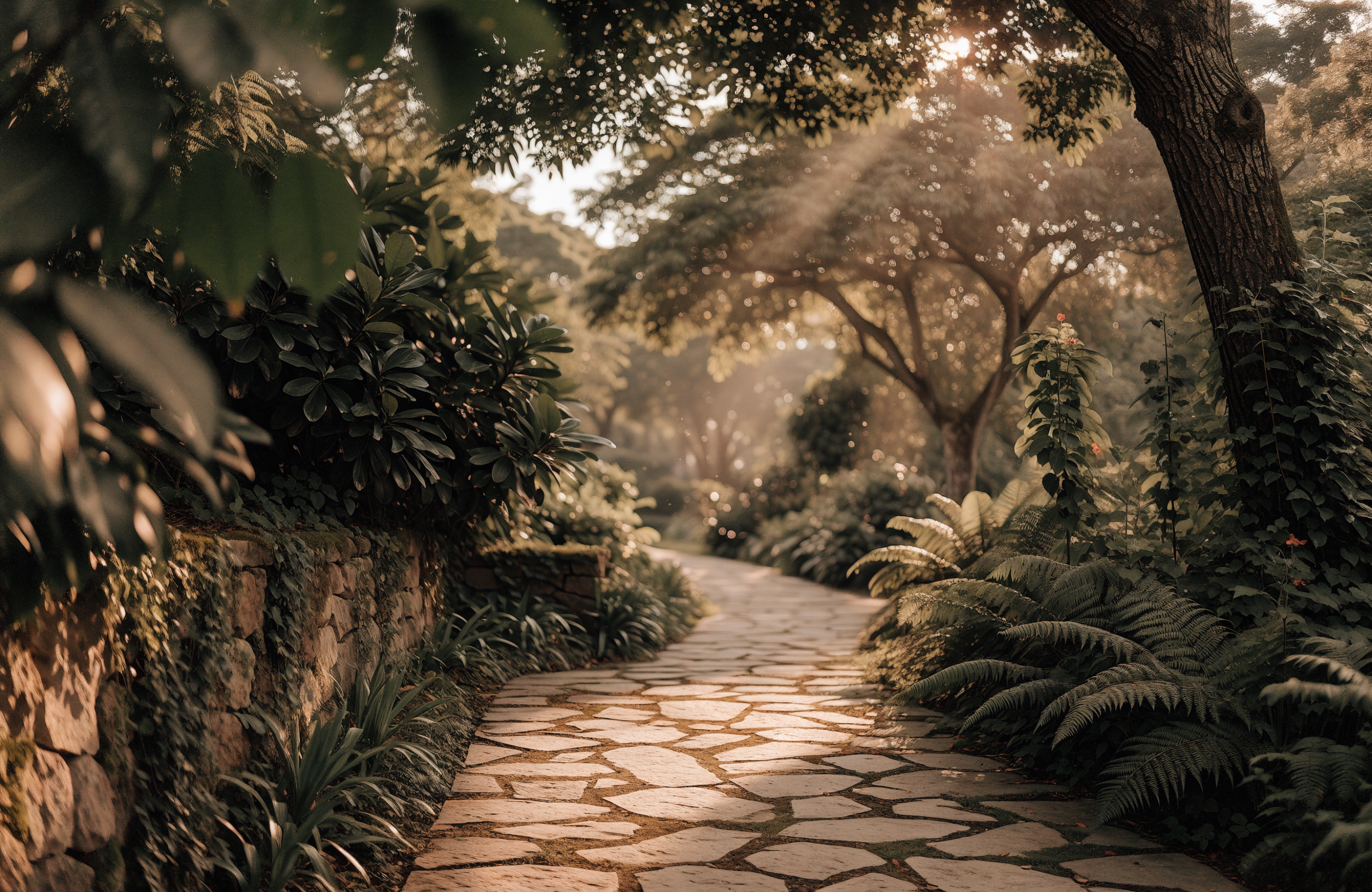 Illustrative garden pathway photo representing TinyDots ROM photography sessions in Singapore
