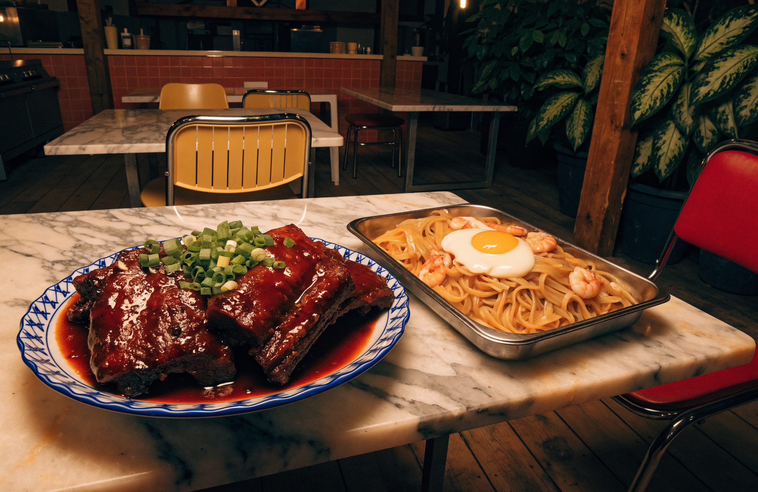 Illustrative image of a casual Singapore coffee-shop style zi char restaurant