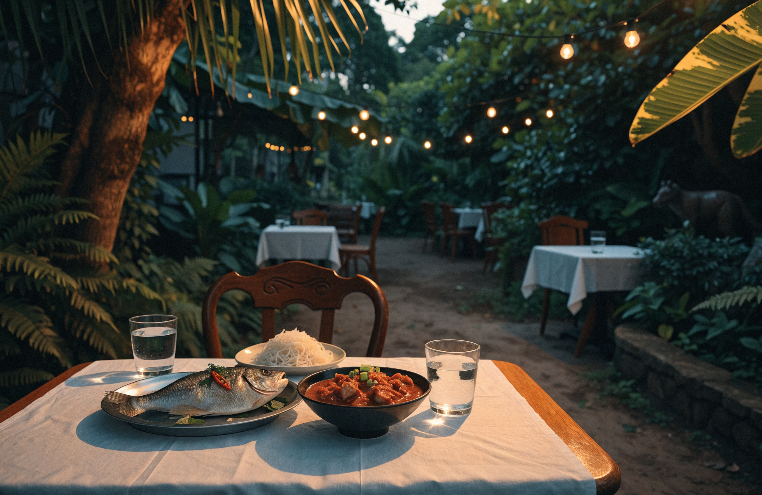 Illustrative image of an old-school Singapore garden seafood restaurant